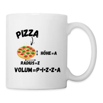 Pizza und Mathe -Meme | Lustiges Mathematik Lehrer - Tasse - Weiß - Rechts