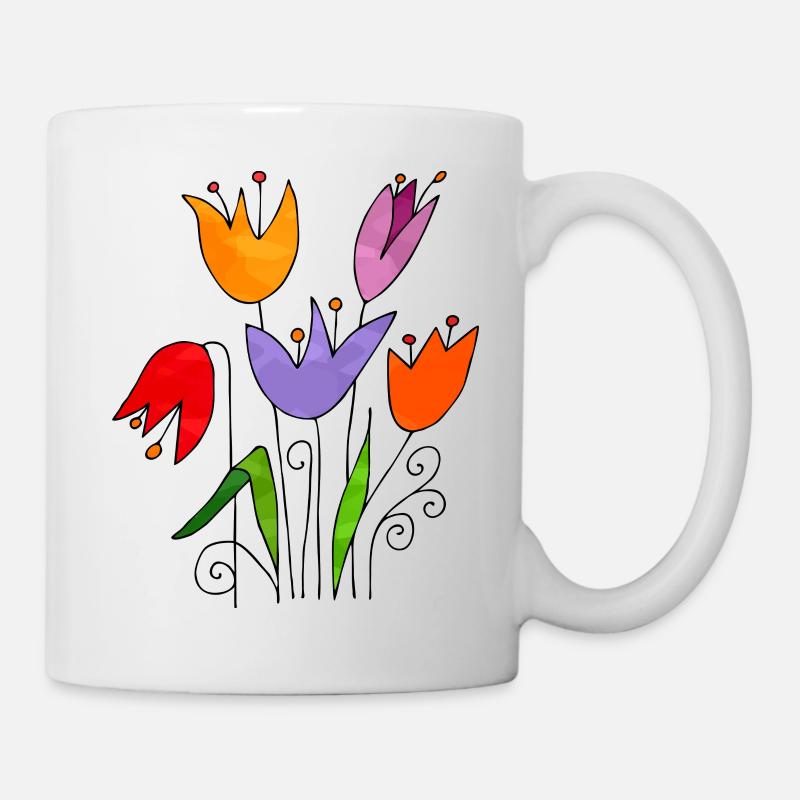 Blumen - Tasse - Weiß