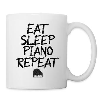 eat sleep piano repeat - Tasse - Weiß - Rechts