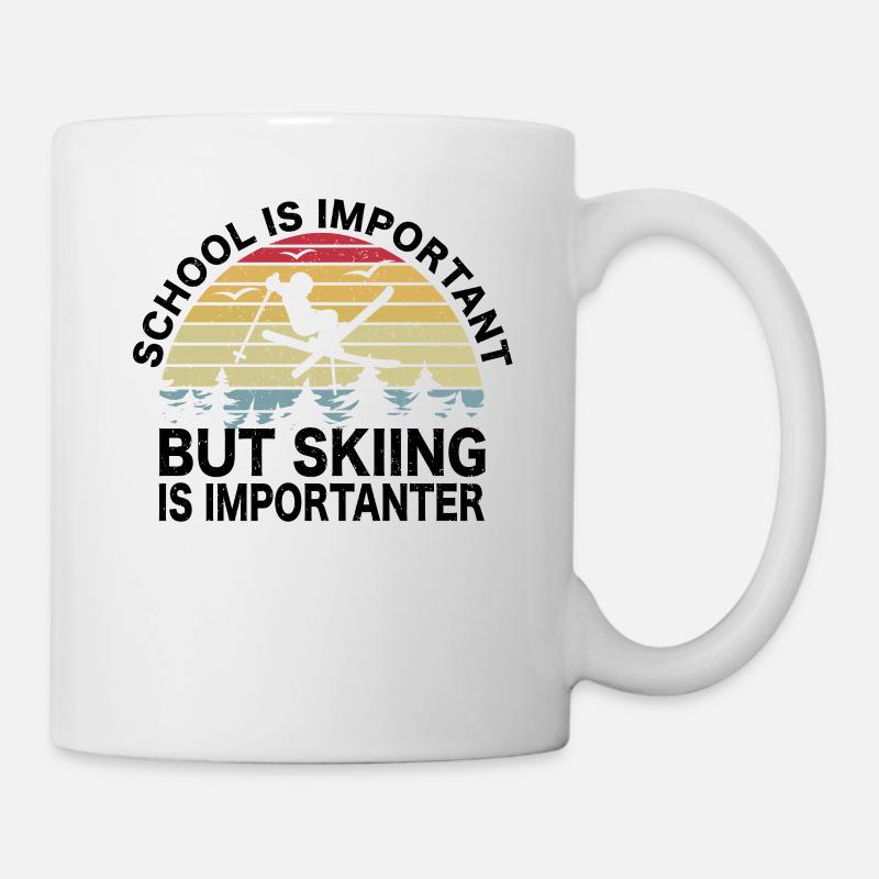 Schulkinder Freestyle Skifahrer Ski Geschenk - Tasse - Weiß