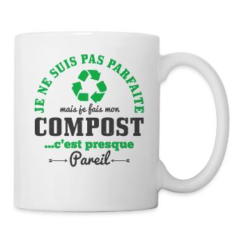 Je ne suis pas parfaire mais je fais mon compost - Mug blanc - blanc - Droite
