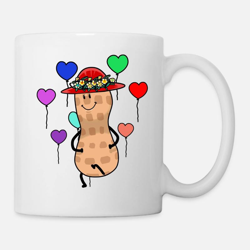 Cacahuète Chapeaux d’été Fleurs Fantasy Nut - Mug blanc - blanc