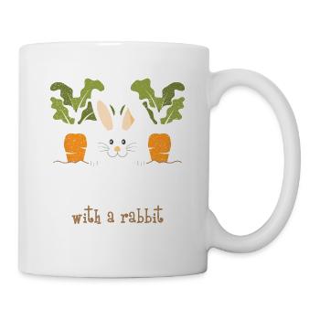 La vie en détresse est meilleure avec un lapin - Mug blanc - blanc - Droite