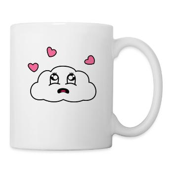 Doucement émerveillement Kawaii Nuage de coeur - Mug blanc - blanc - Droite