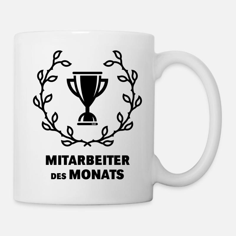 Mitarbeiter Des Monats (Emblem / Auszeichnung) - Tasse - Weiß