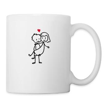Couple Chemise Saint-Valentin Cadeau Bâton - Mug blanc - blanc - Droite
