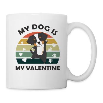 My dog is my valentine Berner Sennen vintage herz - Tasse - Weiß - Rechts