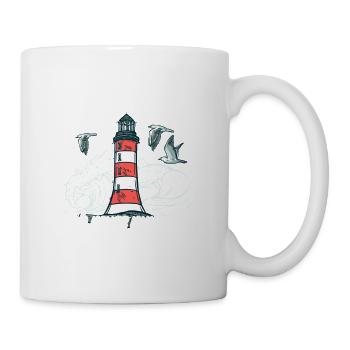 Keine Therapie Norderney Leuchtturm Geschenk - Tasse - Weiß - Rechts