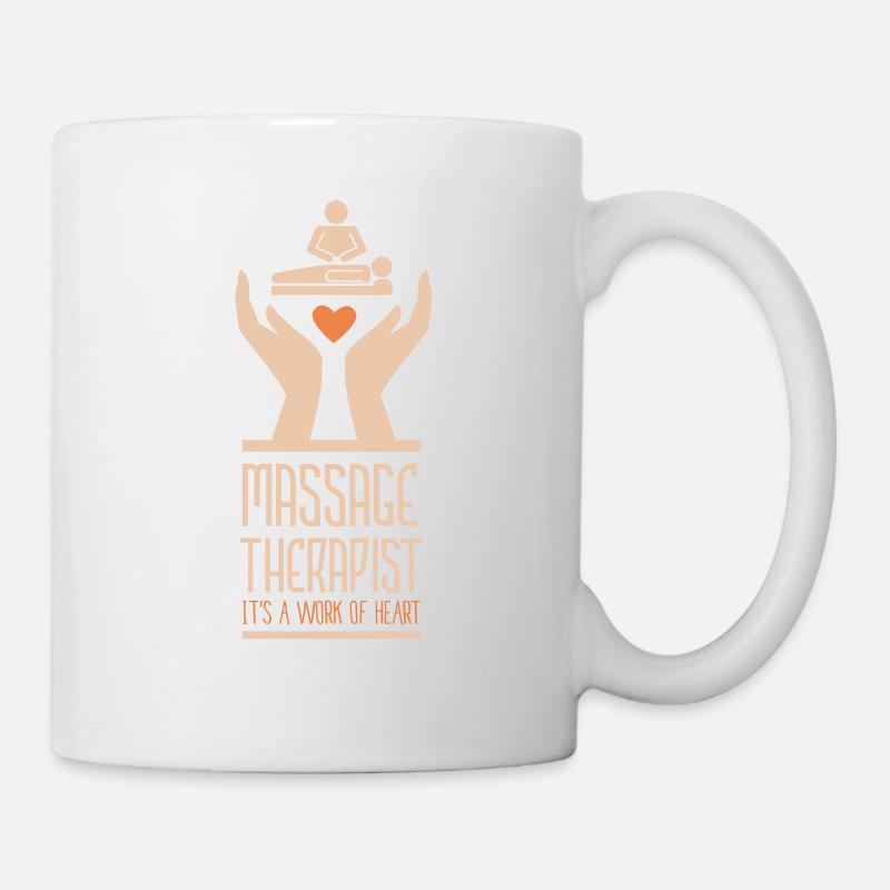 Massothérapeute c'est un cadeau de message de coeur - Mug blanc - blanc