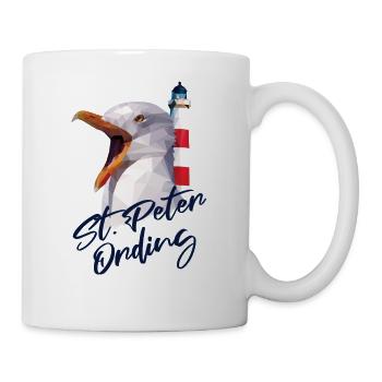 St. Peter Ording Nordsee Strand Urlaub Geschenk - Tasse - Weiß - Rechts