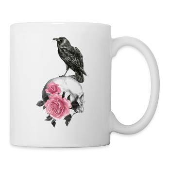 Corbeau Gothik goth mort mort Skull Punk - Mug blanc - blanc - Droite