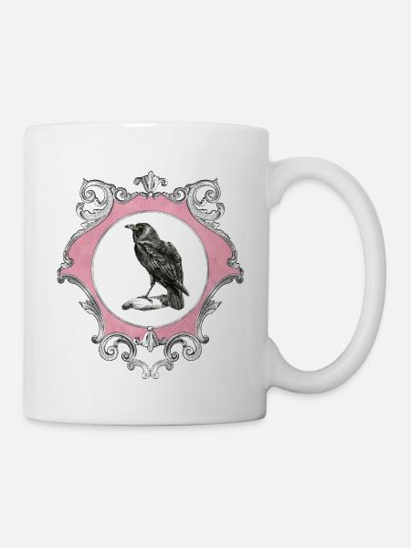 Flowers goth goth skull death skull punk - Mug - white
