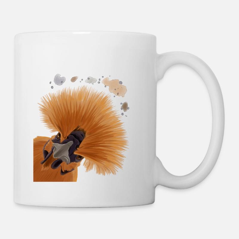 Neugieriges Seidenhuhn - Tasse - Weiß