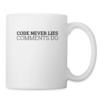 "Code never Lies, Comments do" | Programmierer - Tasse - Weiß - Rechts