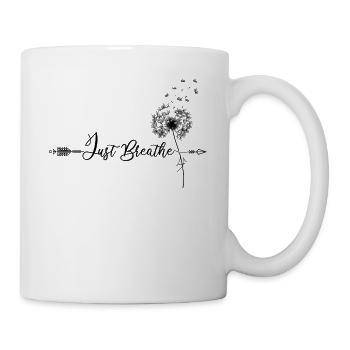 Just Pusteblume Breathe Löwenzahn Sommer Frühling - Tasse - Weiß - Rechts