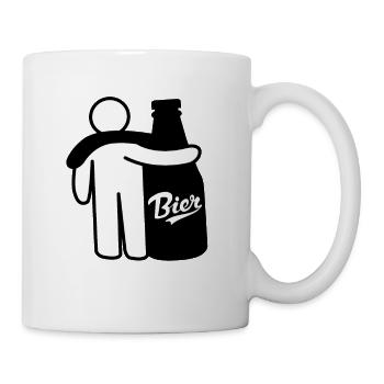 Beer bottle stick figure beer friends beer mate - Mug - white - Right