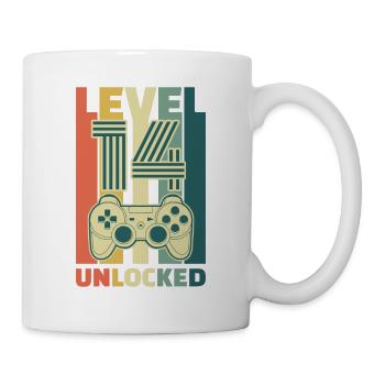 Level 14 Unlocked 14. Geburtstag Gaming Geschenk - Tasse - Weiß - Rechts