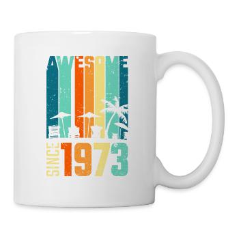 Awesome since 1973 Geburtstag Jahrgang Geschenk - Tasse - Weiß - Rechts