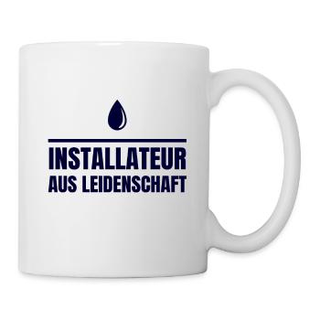 Gas Wasser Installateur - Tasse - Weiß - Rechts