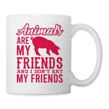 VEGETARIAN gift animal rights activists for vegans ANIMALS - Mug - white - Right