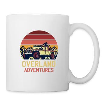 Overland Adventure Retro Sunset Jeep - Mug - white - Right