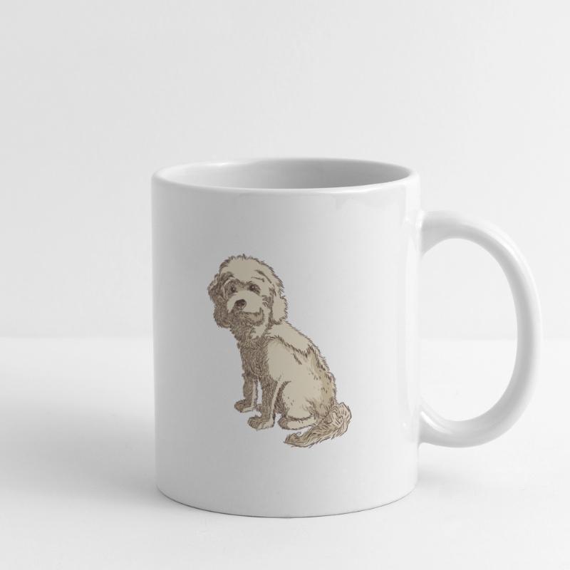 Dessin de chien cockapoo d'un cockapoo Mug blanc