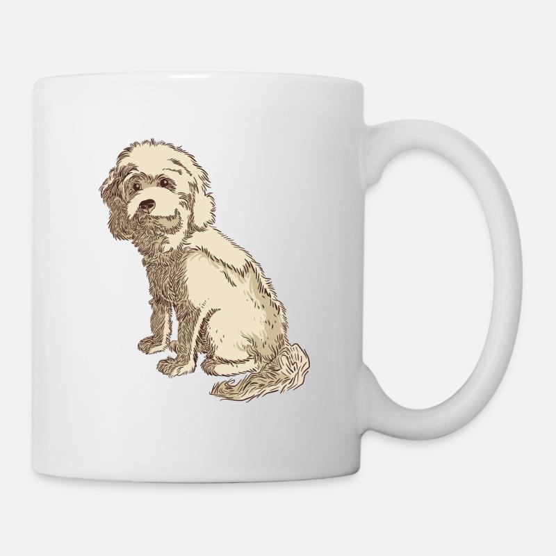 Cockapoo Hundezeichnung eines Cockapoo - Tasse - Weiß