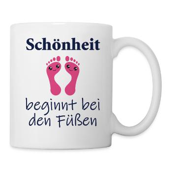 Fußpflege Pediküre Podologe Nagelstudio Geschenk - Tasse - Weiß - Rechts