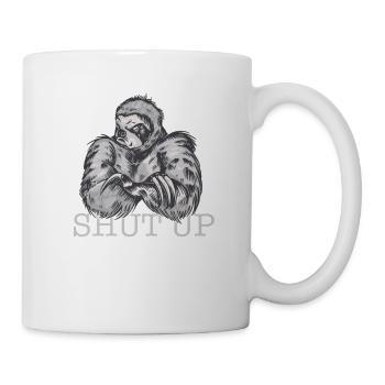 Böses Faultier Shut up - Tasse - Weiß - Rechts