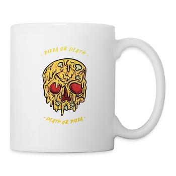 Pizza skull pizza salami - Mug - white - Right