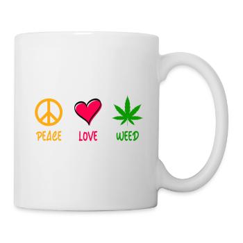 Peace Love Weed - Tasse - Weiß - Rechts