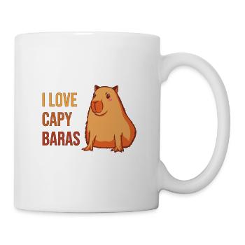 Wasserschwein Capybara Retro I Love Capybaras - Tasse - Weiß - Rechts