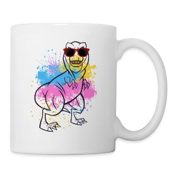 Verres T-Rex Dinosaur Dino Colorés - Mug blanc - blanc - Droite