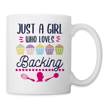 Baking baker confectioner girl saying gift - Mug - white - Right