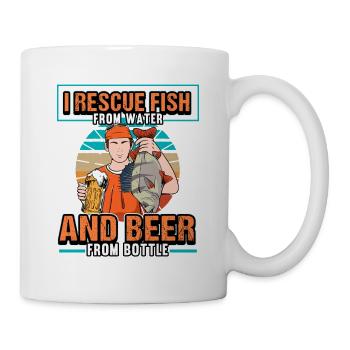 Pêche Pêche Buveur de bière Cadeau drôle - Mug blanc - blanc - Droite