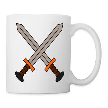 A logo of 2 swords crossed in a gamer style. - Mug - white - Right