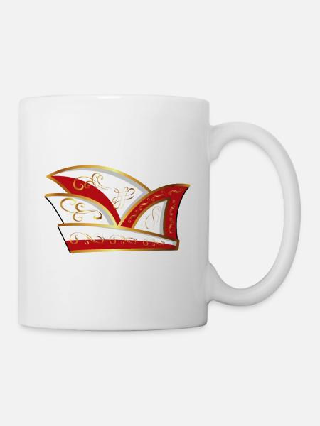 Komiteemütze ROT Karneval Geschenk Gruppenkostüm - Tasse - Weiß