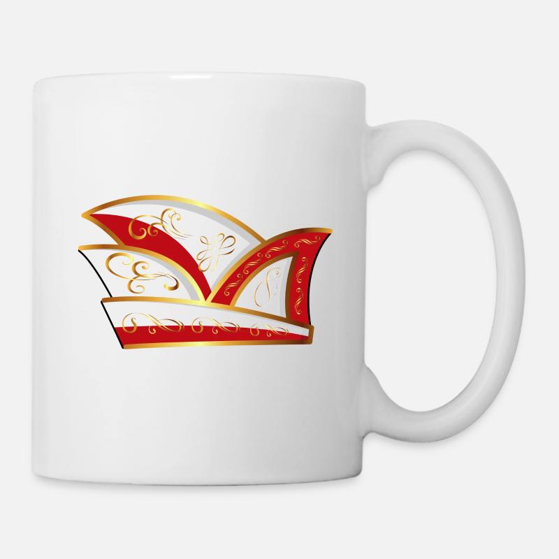 Komiteemütze ROT Karneval Geschenk Gruppenkostüm - Tasse - Weiß