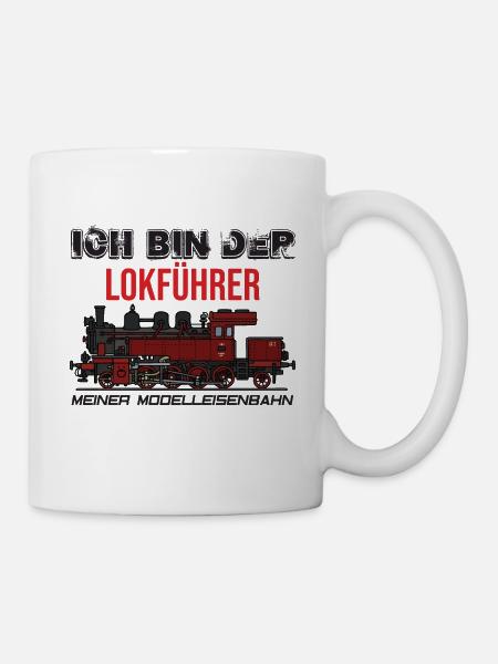 Eisenbahn Lokführer Lokomotive Modellbahn - Tasse - Weiß
