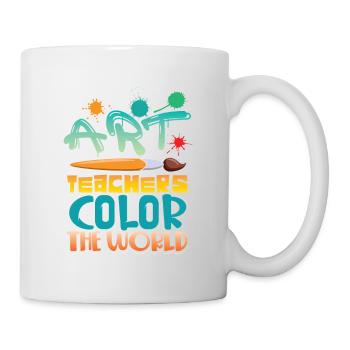 Art teachers lend the world color - Mug - white - Right