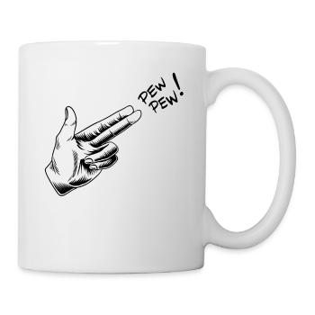 Hand Pew Funny Gun Line Art Halloween Draw - Mug blanc - blanc - Droite