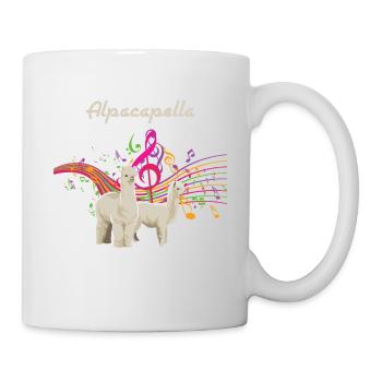Cadeau de musicien mignon et drôle d'alpaga Alcapella - Mug blanc - blanc - Droite