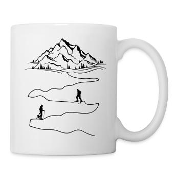 Ski tour touring ski gift idea for a birthday - Mug - white - Right
