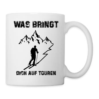 Witziger Skitouren Ski Tour Geschenk lustig Spruch - Tasse - Weiß - Rechts