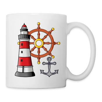 Phare Roue de commande Anker Marin Ahoi - Mug blanc - blanc - Droite