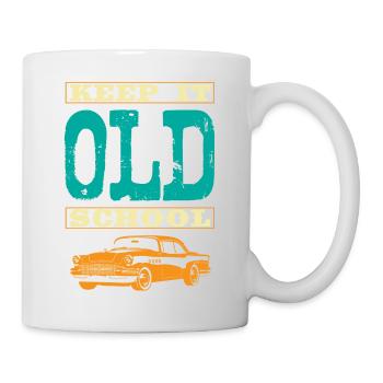 Keep It Old School Accelerate Muscle Car avec arrière - Mug blanc - blanc - Droite