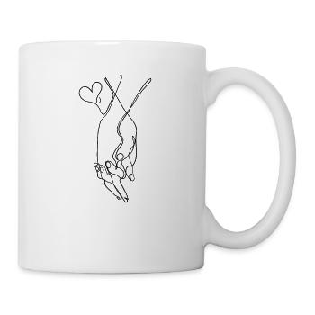One Line Drawing Holding Hands Single Art - Mug - white - Right