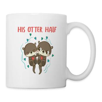 Otter His Otter a aidé la tenue partenaire de Valtinstag - Mug blanc - blanc - Droite