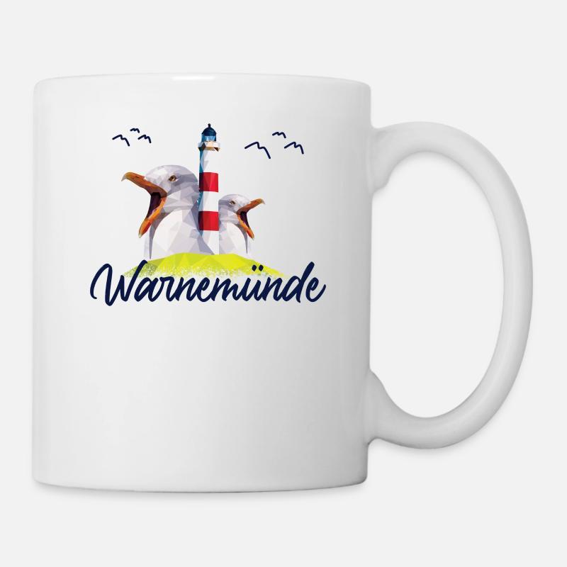 Warnemünde Ostsee Strand Küste Urlaub Geschenk - Tasse - Weiß