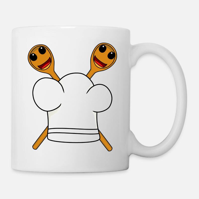 Koch Kochmütze Kochlöffel - Tasse - Weiß